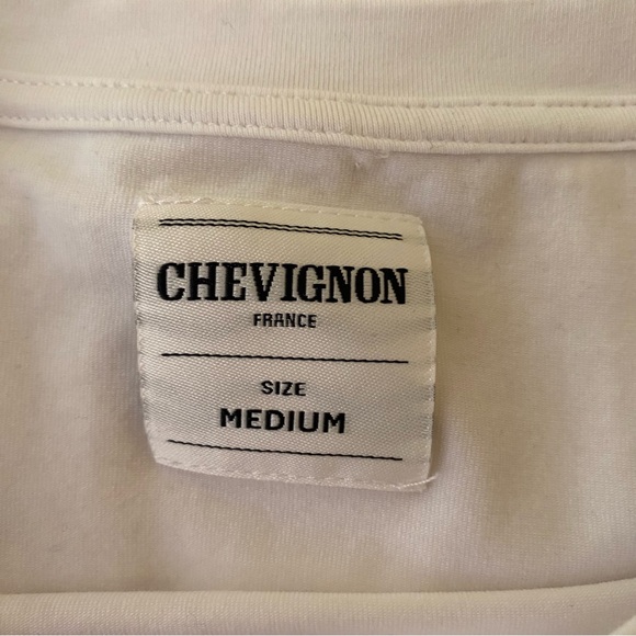 Chevignon S/M white printed and embroidered long sleeve. Rare design EUC - Picture 8 of 9